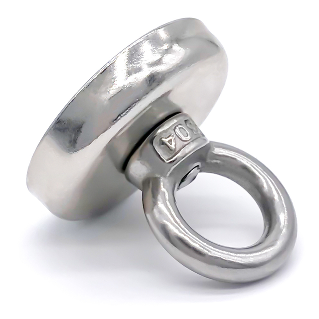 ラウンドベース水中探索ネオジム釣りマグネットリフティングリング付き